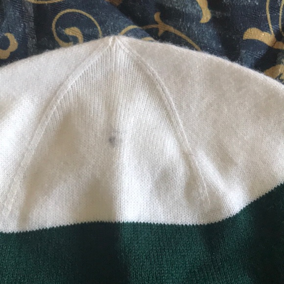 Kate Spade Colorblock Beanie – Ivory, Forest Green & Black Knit Hat - Picture 5 of 6
